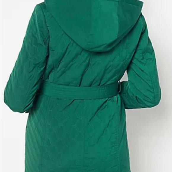 🆕Dennis by Dennis Basso quilted raincoat detach hood Emerald City XL NWOT - Picture 2 of 9